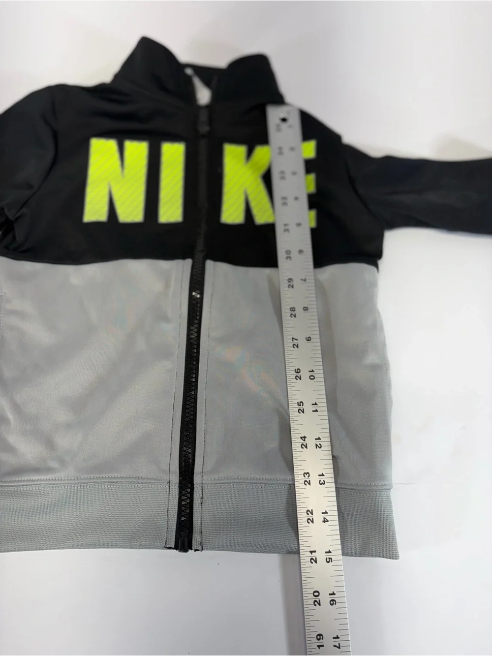 Nike Toddler Boys Colorblock Full Zip Track Jacket Black Gray Neon Yellow 4T